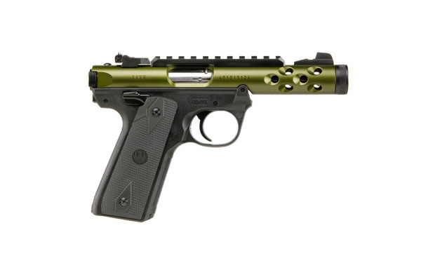 Ruger Mark IV 22/45 LITE 4.4" 10rd .22lr Pistol, Green/Black - 43916 - Ruger