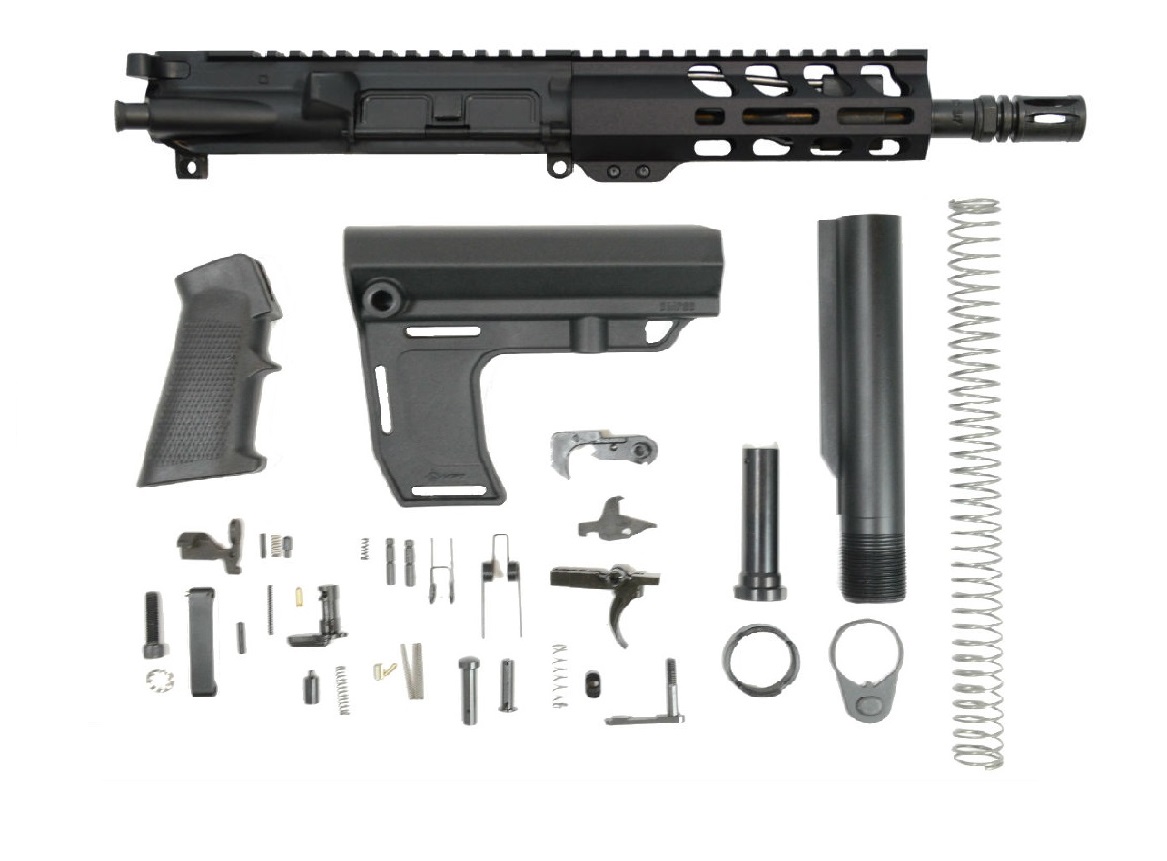 PSA 7.5" 5.56 NATO 1/7 Phosphate 6"  Lightweight M-Lok Classic MFT Battlelink Pistol Kit - Palmetto State Armory