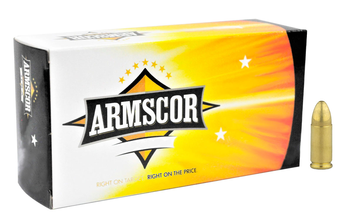 Armscor Precision 124gr FMJ 9mm Ammo, 50rds - 50041 - Armscor