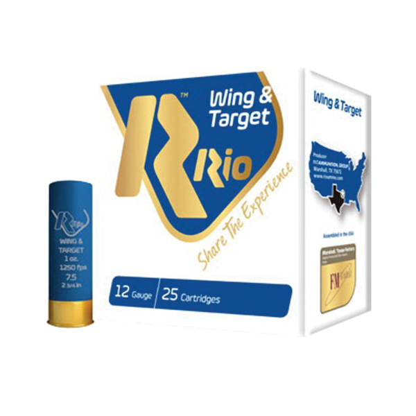 RIO Wing & Target 20 Gauge 2-3/4" 8 Shot 7/8 oz Shotshell, 25/Box - WT208 - Rio