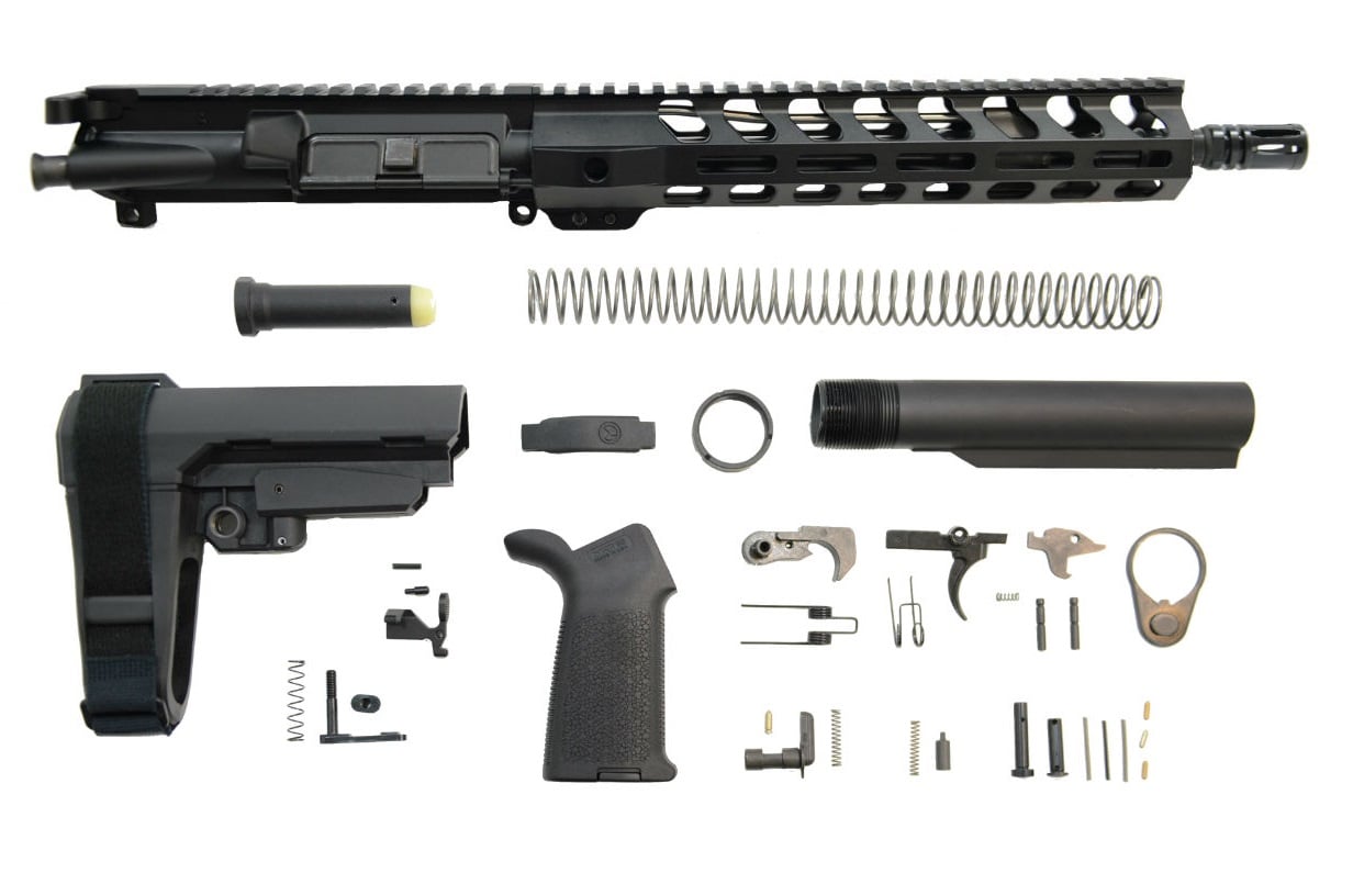 PSA 11.5" 5.56 1/7 Phosphate 10.5" Lightweight M-Lok MOE SBA3 Pistol Kit - Palmetto State Armory