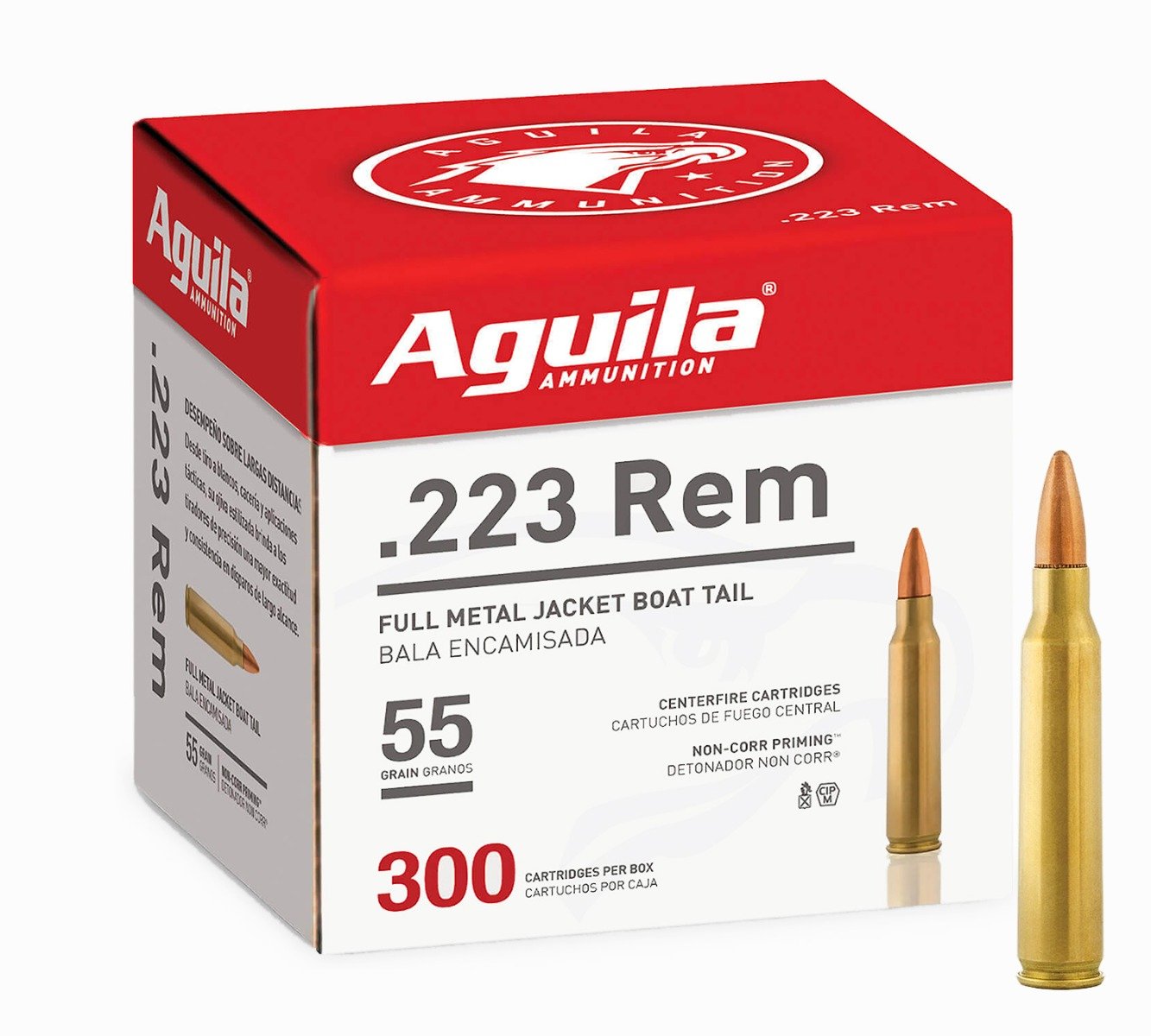 Aguila 223 Remington 55gr FMJ Bulk Pack Ammo, 300rds - 1E223108 - Aguila