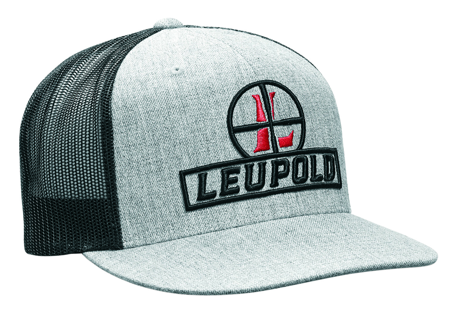 Leupold Reticle Flatbill Trucker Hat, Heather/Black - 170584 - Leupold