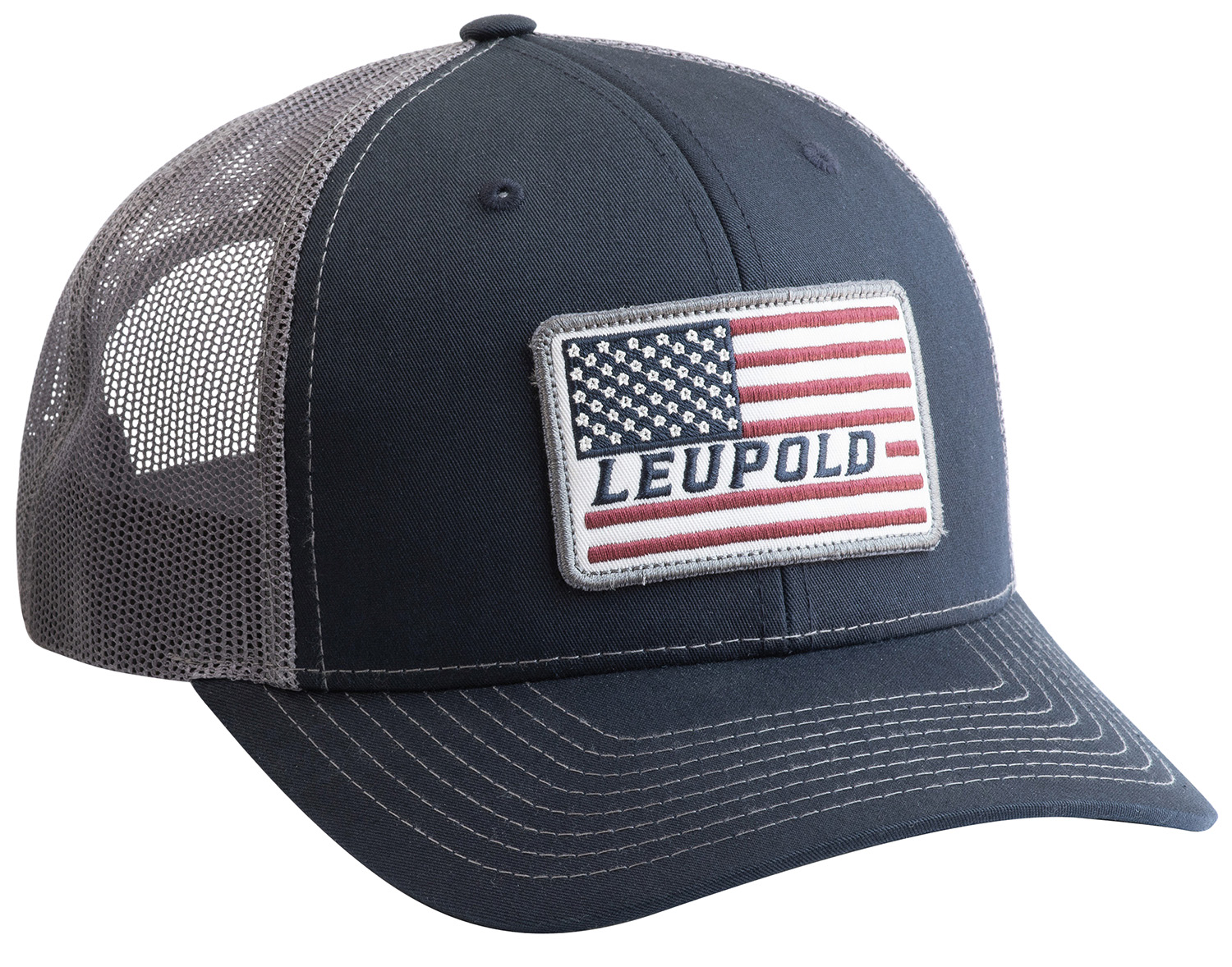 Leupold Trucker Hat w/ American Flag Patch, Navy - 179858