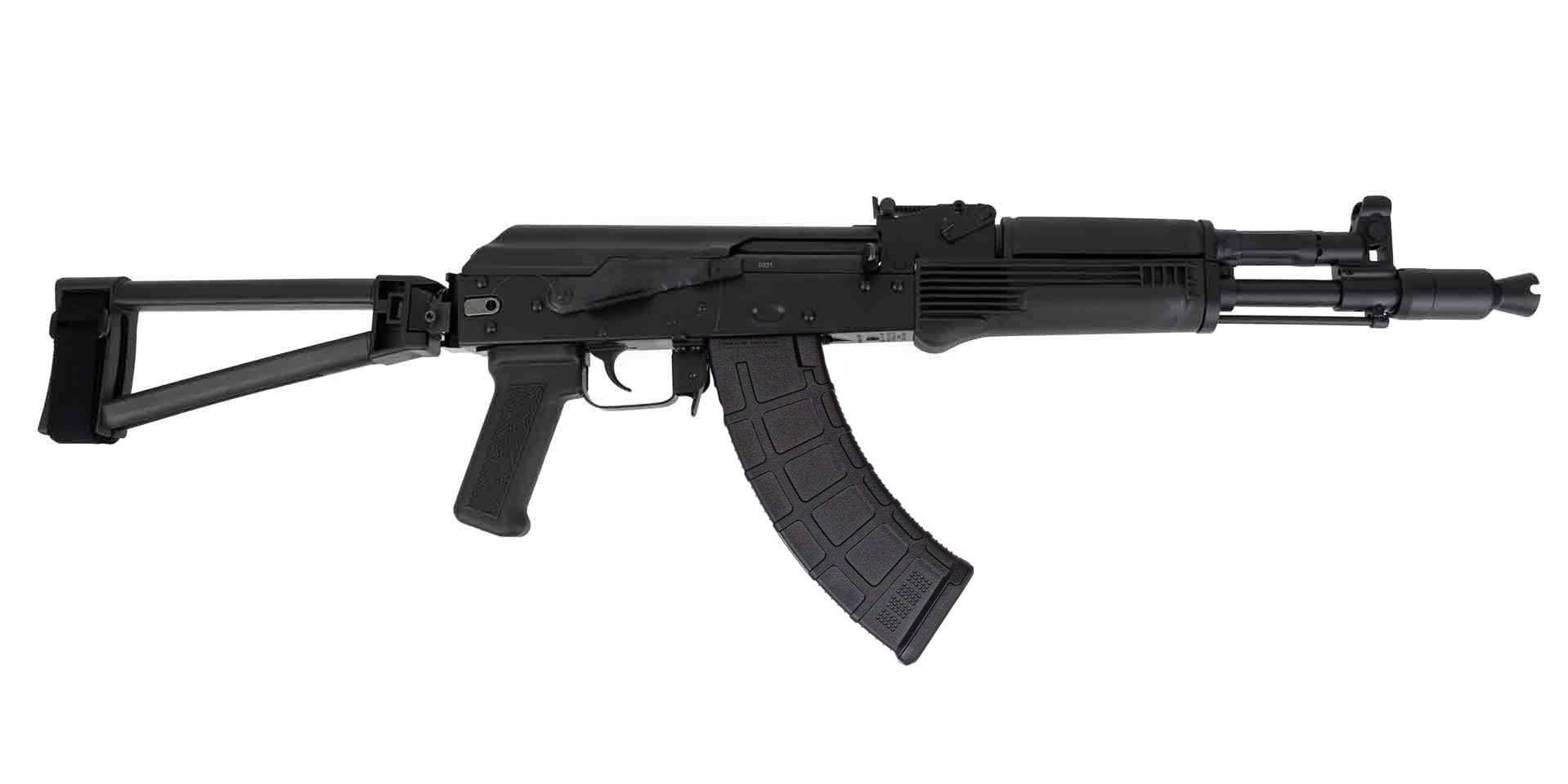 PSA AK-104 Classic Side Folding Pistol w/ Triangle Brace, Black - Palmetto State Armory