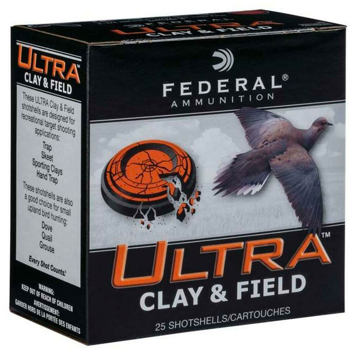 Federal Ultra Clay & Field 2-3/4" 1-1/8oz #7.5 12 GA Ammo, 25rds - UCG12SI 7.5 - Federal