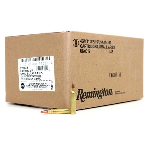 Remington UMC Rifle 55 gr FMJ .223 Remington Ammunition, 1000 Rounds - 23895 - Remington