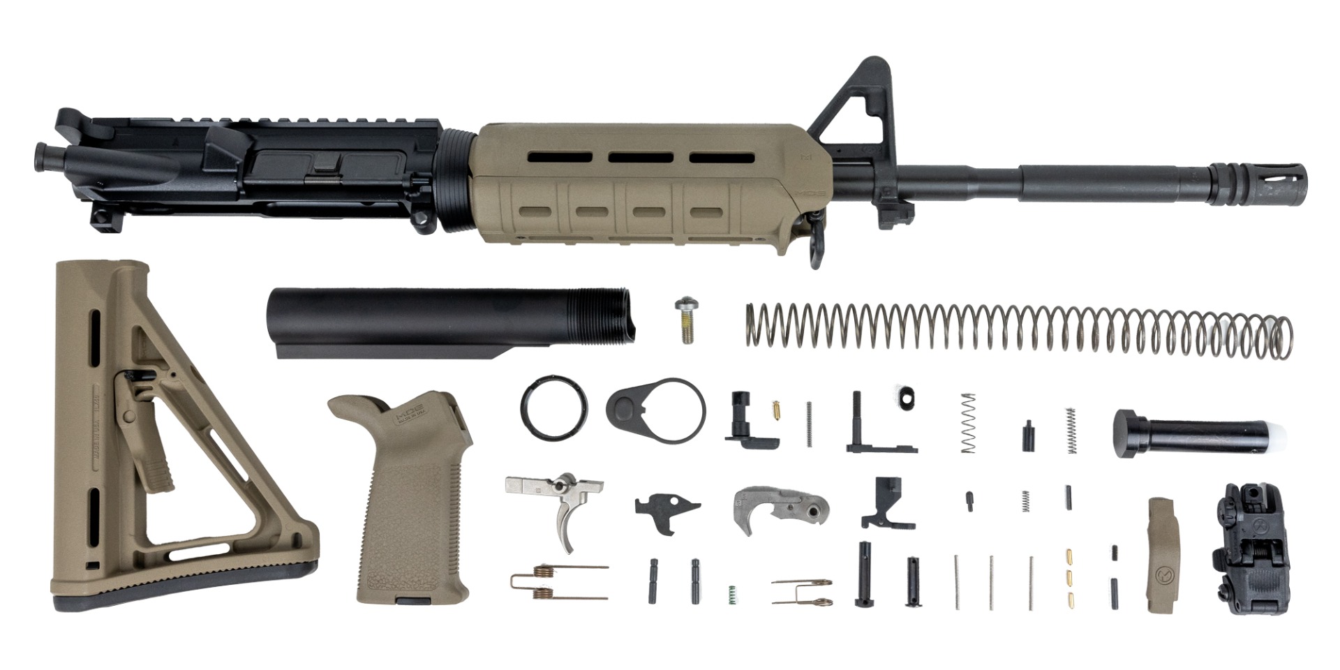 PSA 16" Carbine-Length M4 5.56 NATO 1/7 Phosphate MOE EPT Rifle Kit w/ Rear MBUS, FDE - Palmetto State Armory