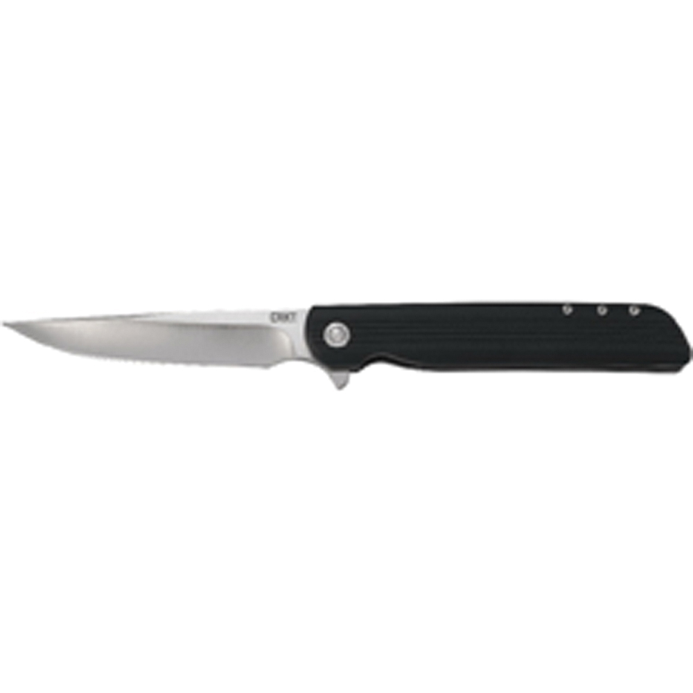 CRKT LCK + Large Assisted Folding Knife w/ Liner Lock, 3.62", Black - 3810 - Crkt