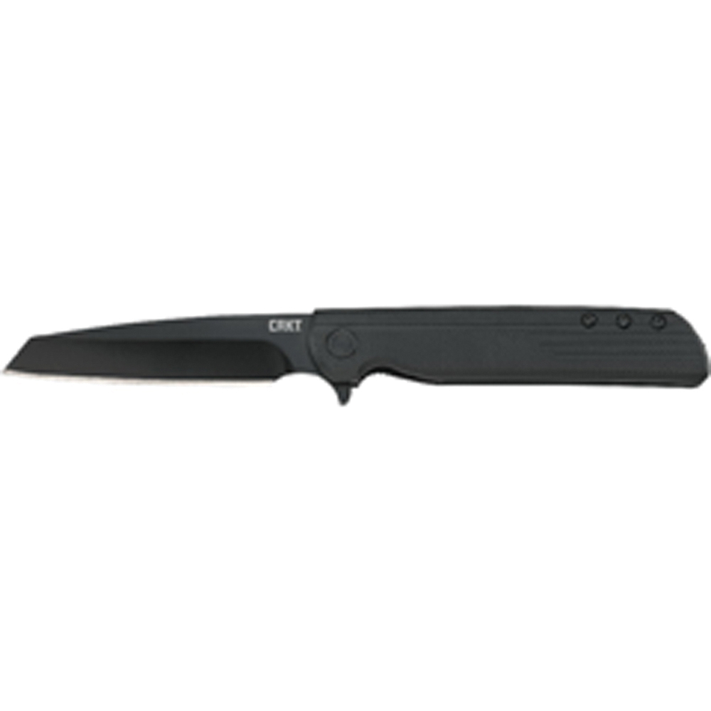 CRKT LCK + Tanto Blackout Assisted Folding Knife w/ Liner Lock, 3.24", Black - 3802KC - Crkt