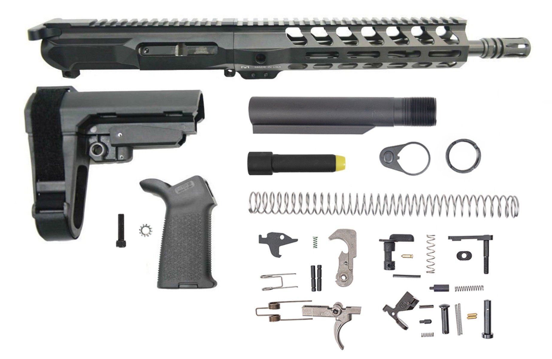 PSA Gen4 10.5" 9mm 1/10 Nitride 9" Lightweight M-lok Railed MOE EPT SBA3 Pistol Kit