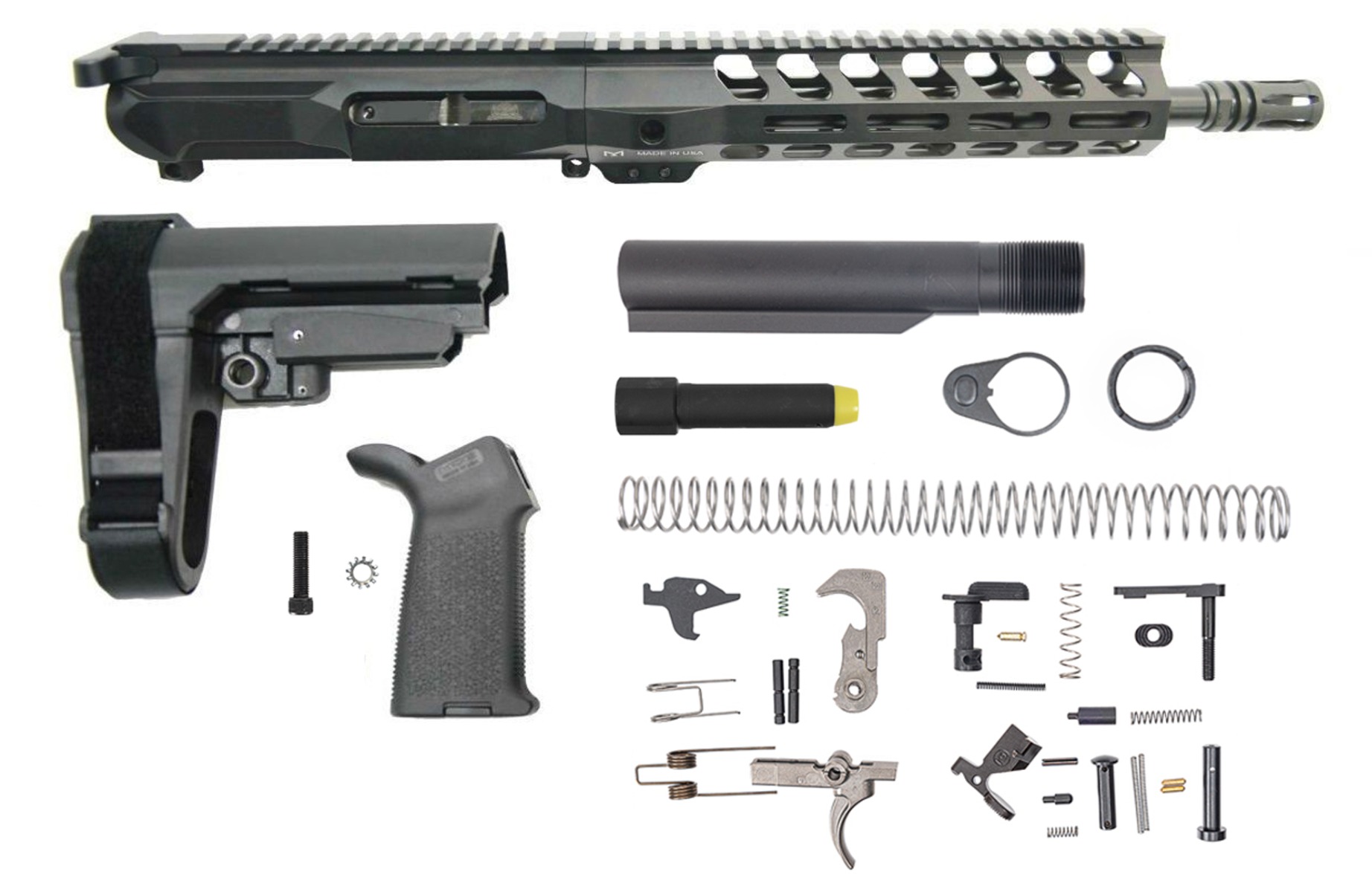 PSA Gen4 10.5" 9mm 1/10 Nitride 9" Lightweight M-lok Railed MOE SBA3 Pistol Kit - Palmetto State Armory