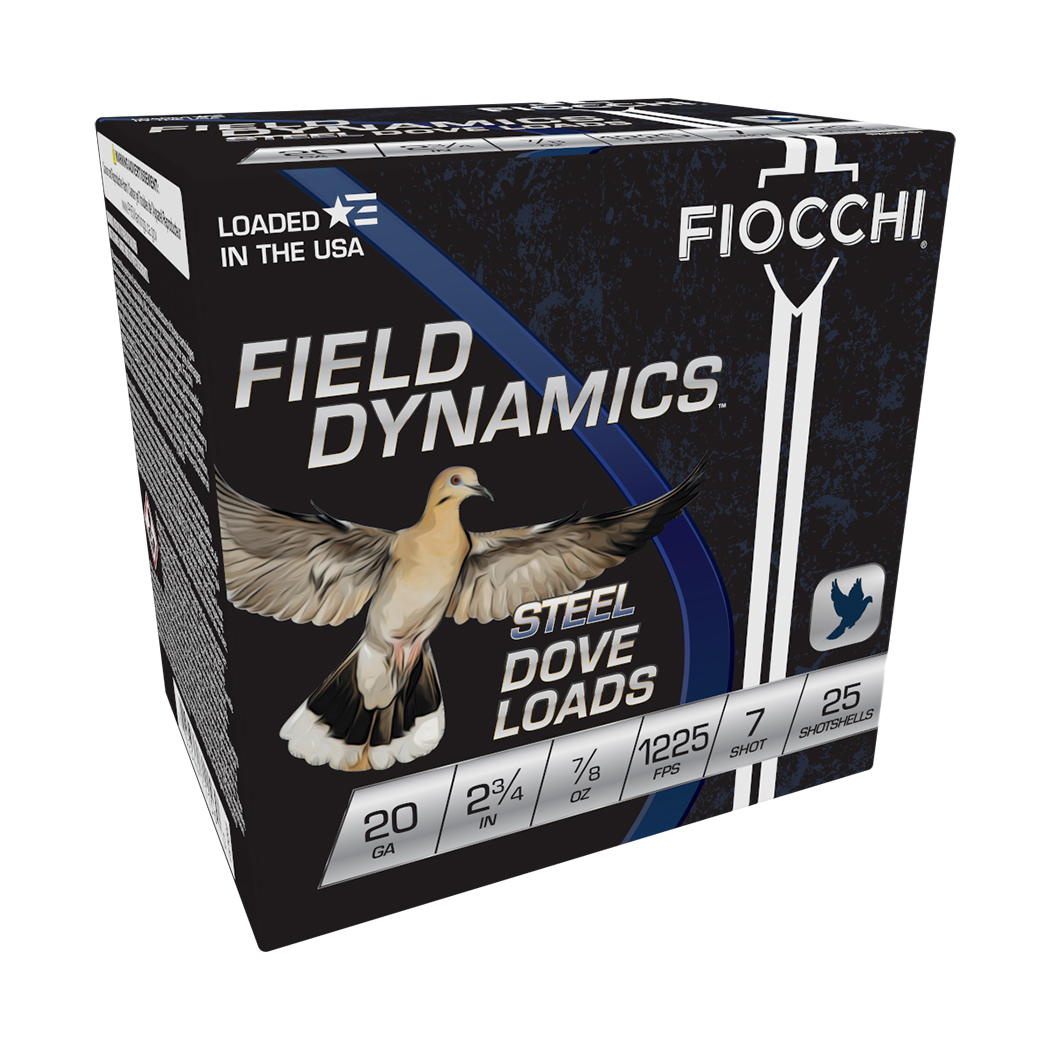Fiocchi Steel Dove 2.75" 7/8 oz 7 Shot 20 Gauge Ammunition, 25 Rounds - 20DLS7 - Hevi-Shot