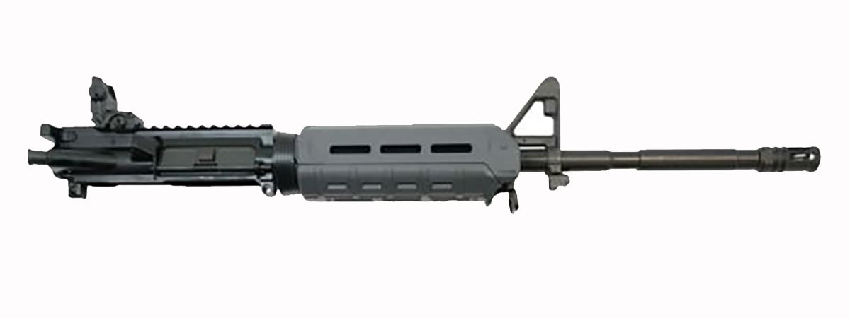 PSA 16" M4 5.56 NATO 1/7 Phosphate MOE Upper With BCG, CH, & Rear MBUS - Gray - Palmetto State Armory