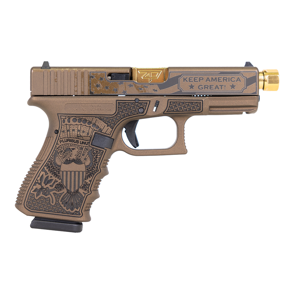 Glock 19 Gen3 Trump 9mm Pistol, Burnt Bronze - UI19502T