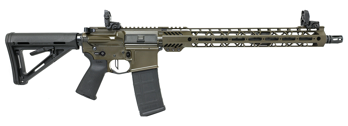 PSA Custom 5.56 NATO Carbine-Length 16" Nitride 15" Cross-Cut MLOK MOE Rifle, OD Green - Psa Custom