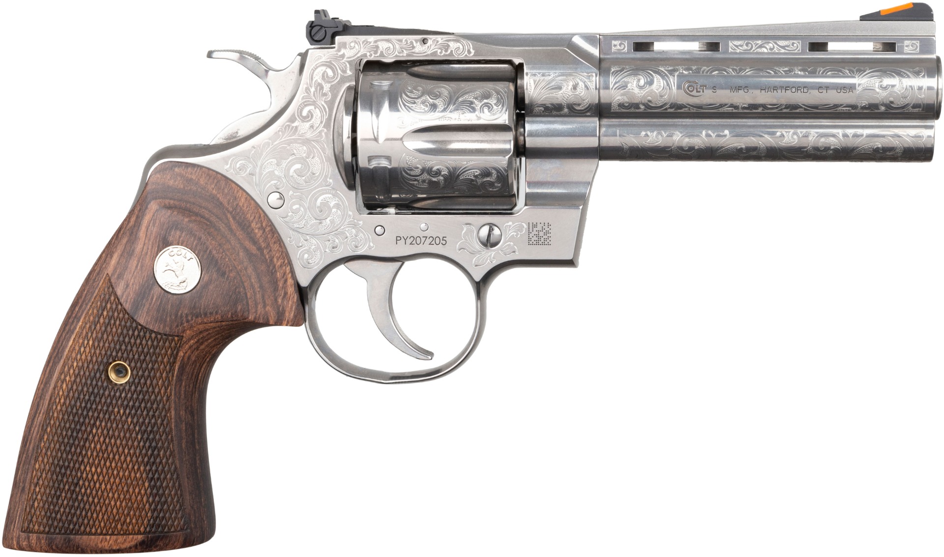 Colt Python .357 Mag Pistol 4.25" 6rd, SS Engraved - DAV-12409 - Colt