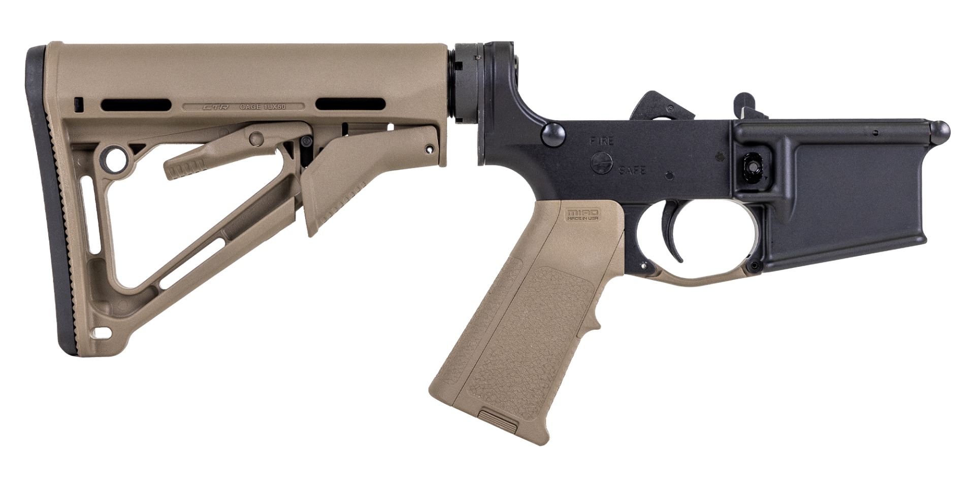 PSA AR-15 Complete Blem CTR MIAD Lower, FDE - Palmetto State Armory