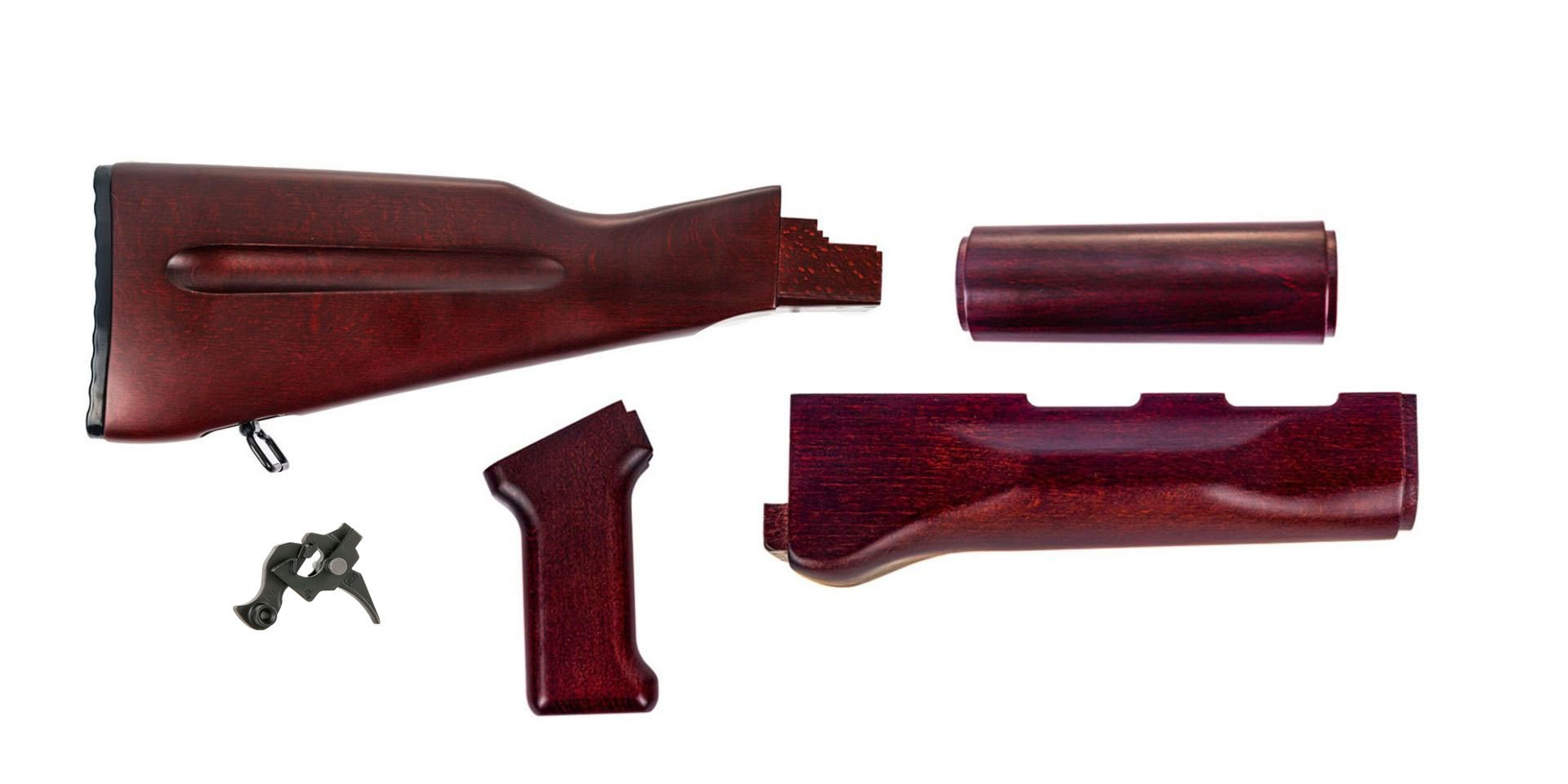 PSA AK Redwood Furniture Set w/ PSA Custom ALG AKT-EL AK Single Stage Trigger