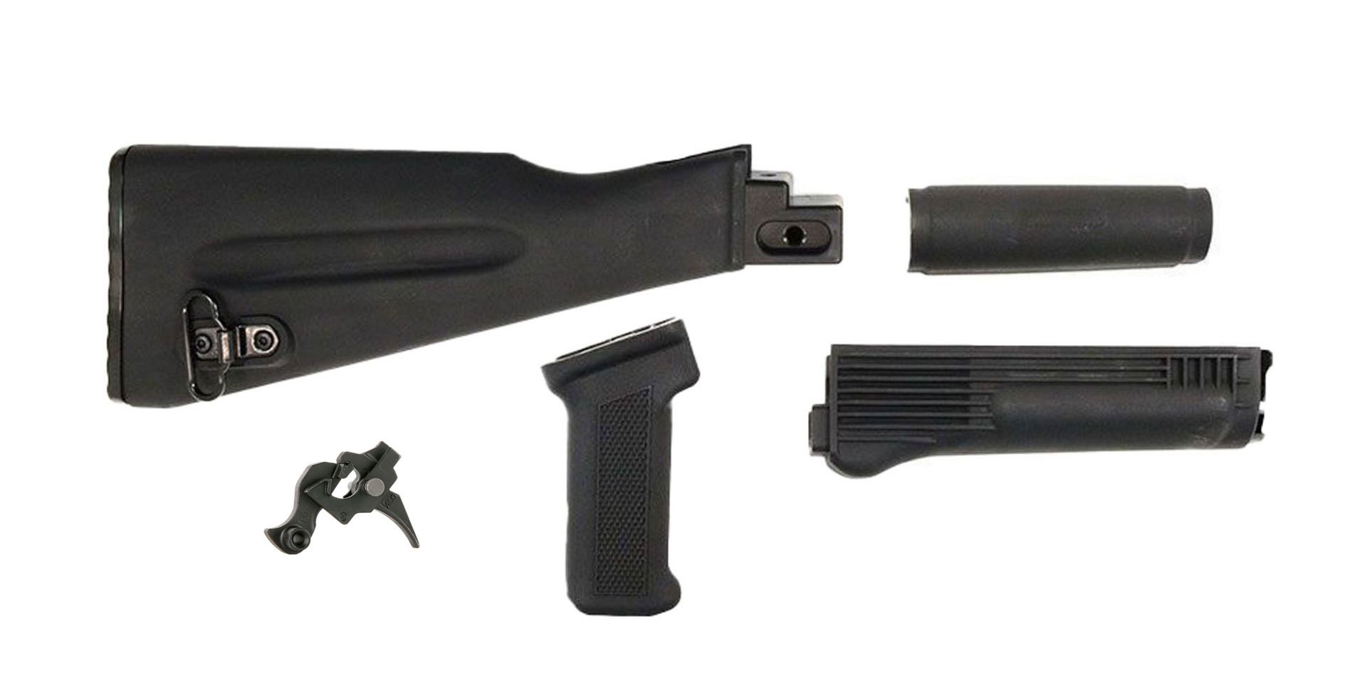PSAK-47 Classic Black Furniture Set w/ PSA Custom ALG AKT-EL AK Single Stage Trigger