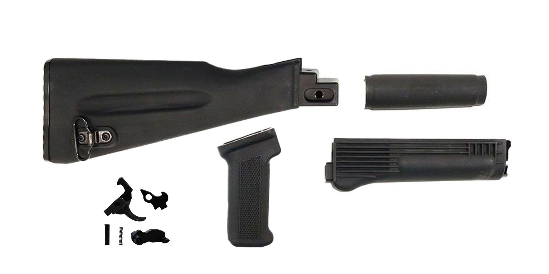 PSAK-47 Classic Black Furniture Set w/ PSAK-47 Premium Single Hook Semi-Auto Fire Control Group - Palmetto State Armory