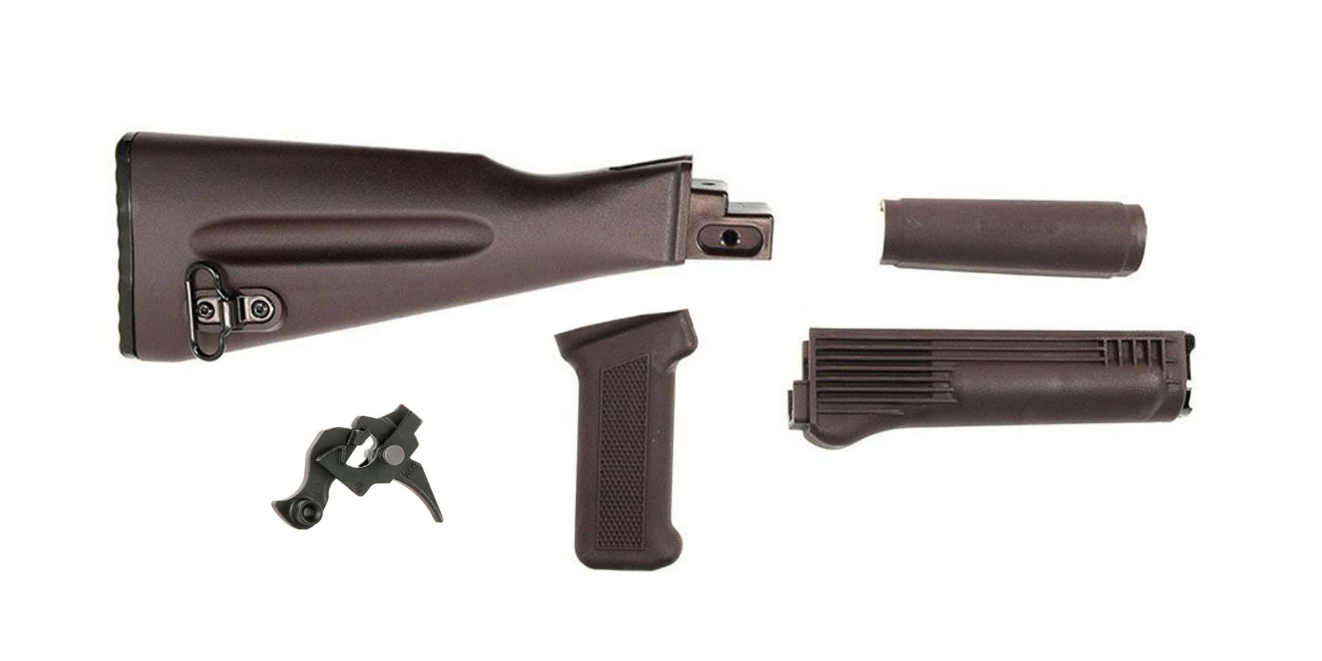 PSAK-47 Classic Plum Furniture Set w/ PSA Custom ALG AKT-EL AK Single Stage Trigger - Palmetto State Armory