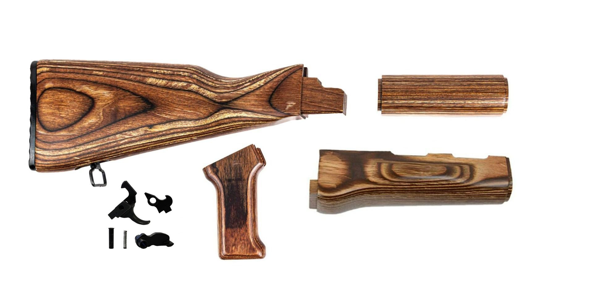 PSA AK Nutmeg Furniture Set w/ PSAK-47 Premium Single Hook Semi-Auto Fire Control Group - Palmetto State Armory