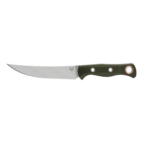 Benchmade Meatcrafter Fixed Blade Trailing Point Knife, OD Green - 15500-3 - Benchmade