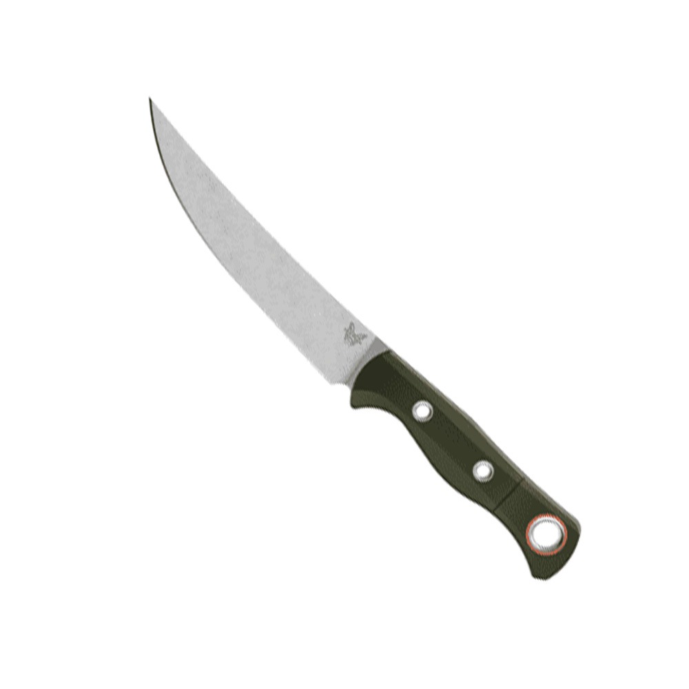 Benchmade Benchmade Meatcrafter Fixed Blade Trailing Point Knife, OD Green - 15500-3
