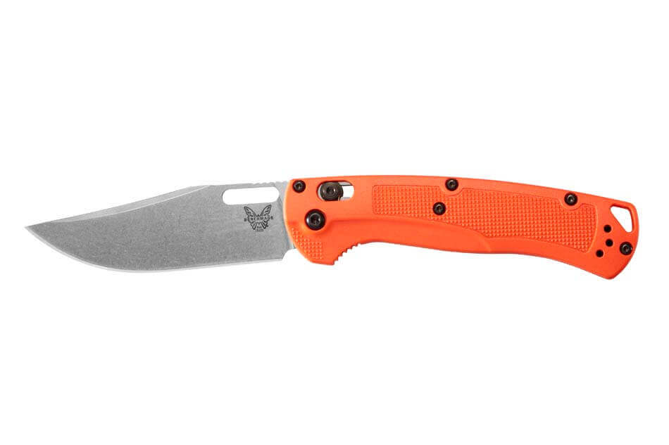 Benchmade TaggedOut Folding Clip Point Knife, Orange Grivory - 15535 - Benchmade