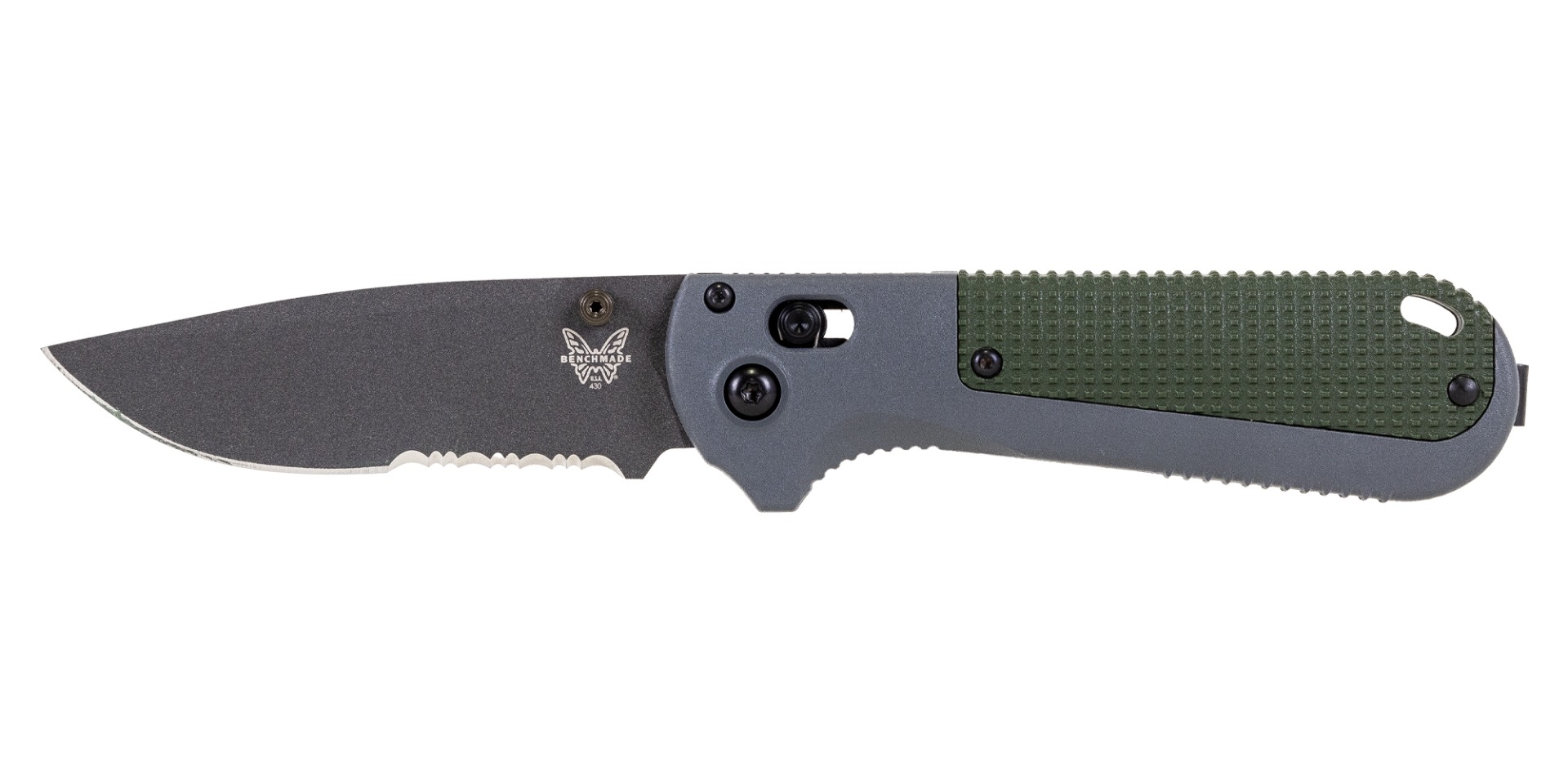 Benchmade Redoubt Axis Serrated Drop Point Folding Knife, Black - 430SBK - Benchmade