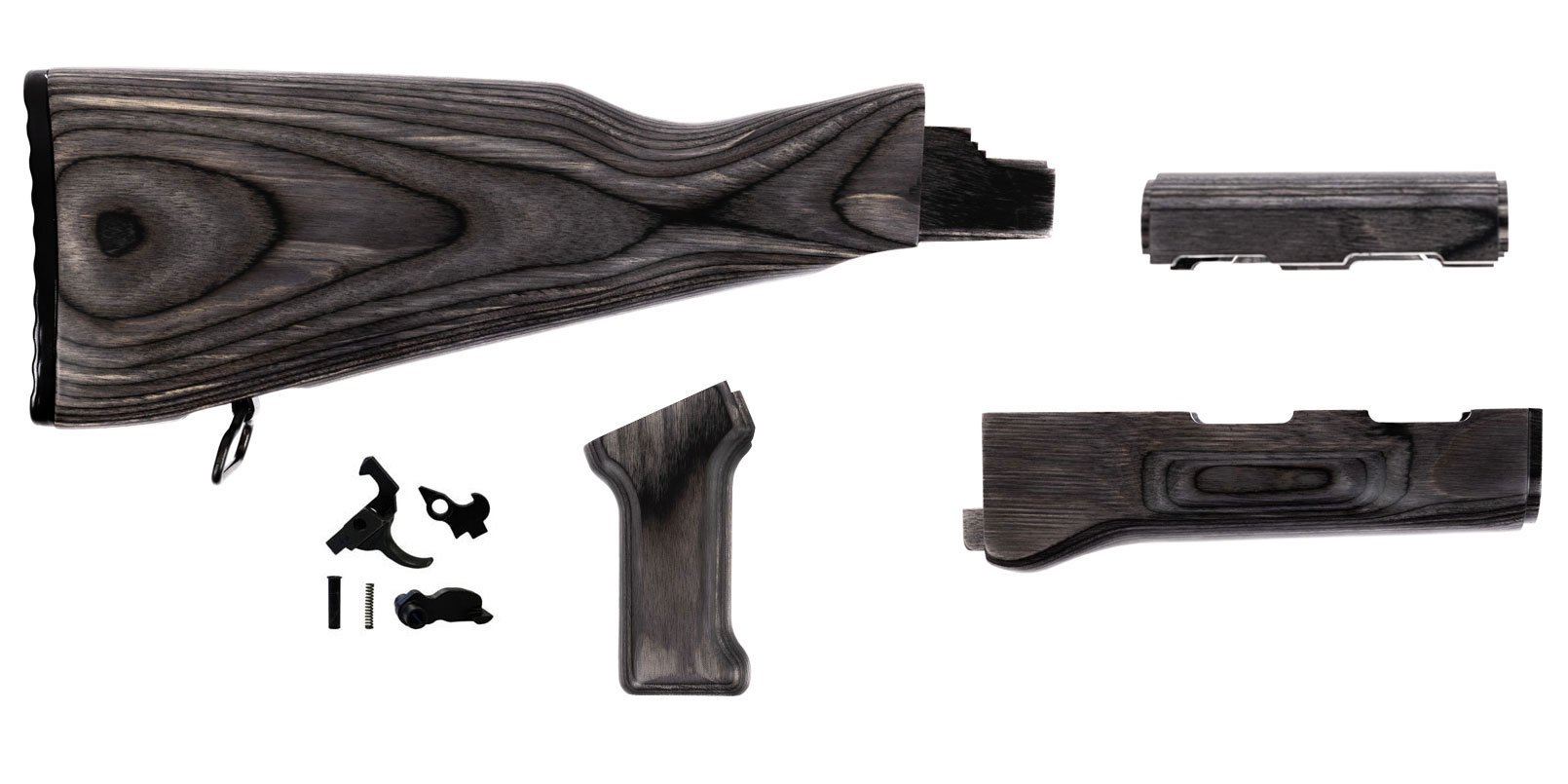 PSA AK Tree Bark Furniture set w/ PSAK-47 Premium Single Hook Semi-Auto Fire Control Group