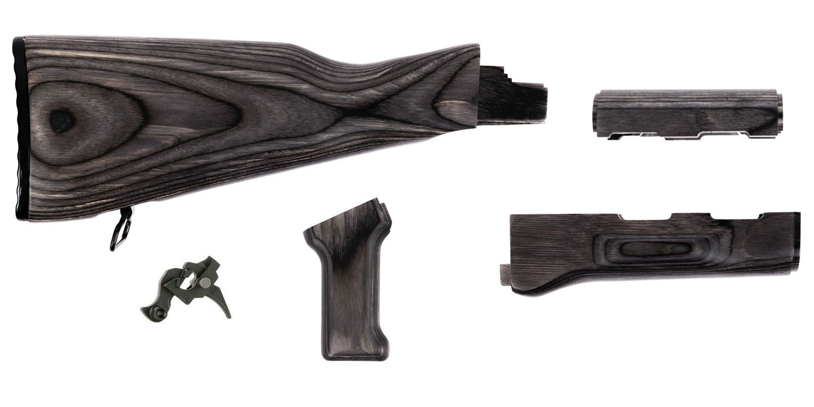 PSA AK Tree Bark Furniture set w/ PSA Custom ALG AKT-EL AK Single Stage Trigger