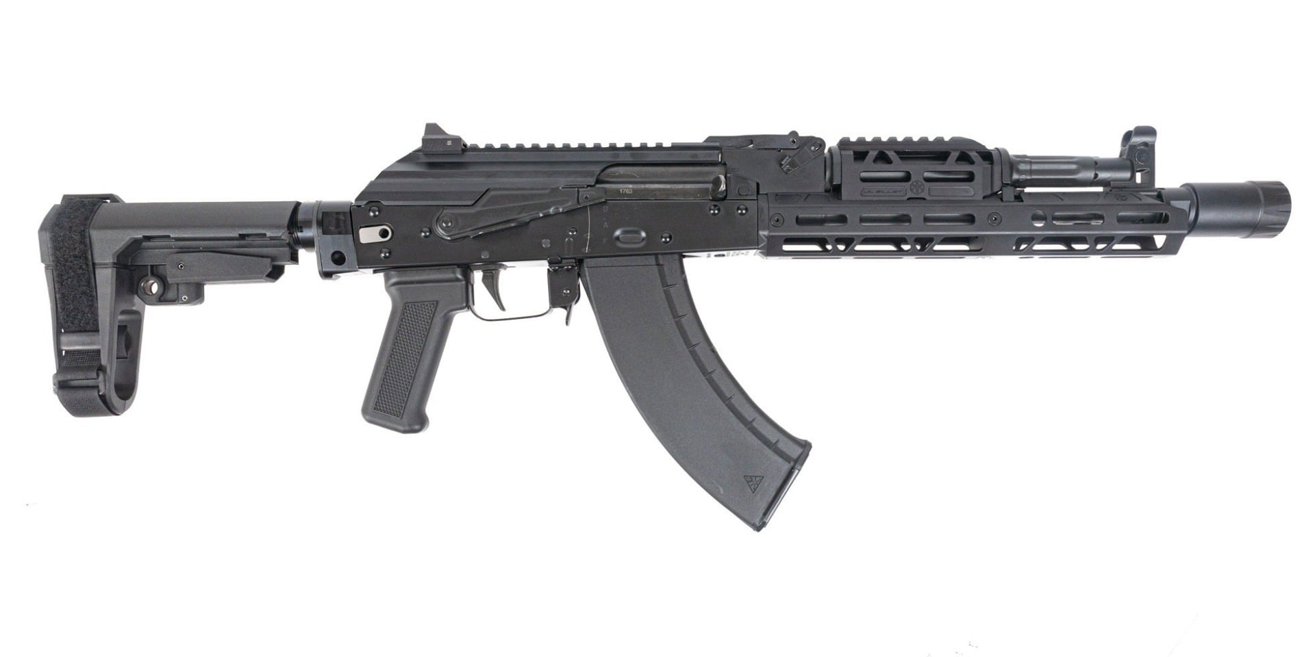 PSA AK-104 SBA3 Pistol with JL Billet Rail and Picatinny Railed dust cover - Palmetto State Armory
