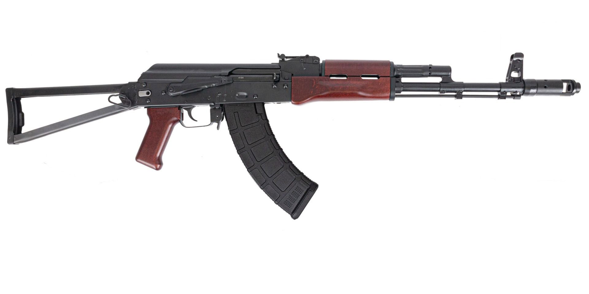 PSA AK-103 Premium Forged Classic Triangle Side Folding Rifle with Cleaning Rod, Redwood - Palmetto State Armory