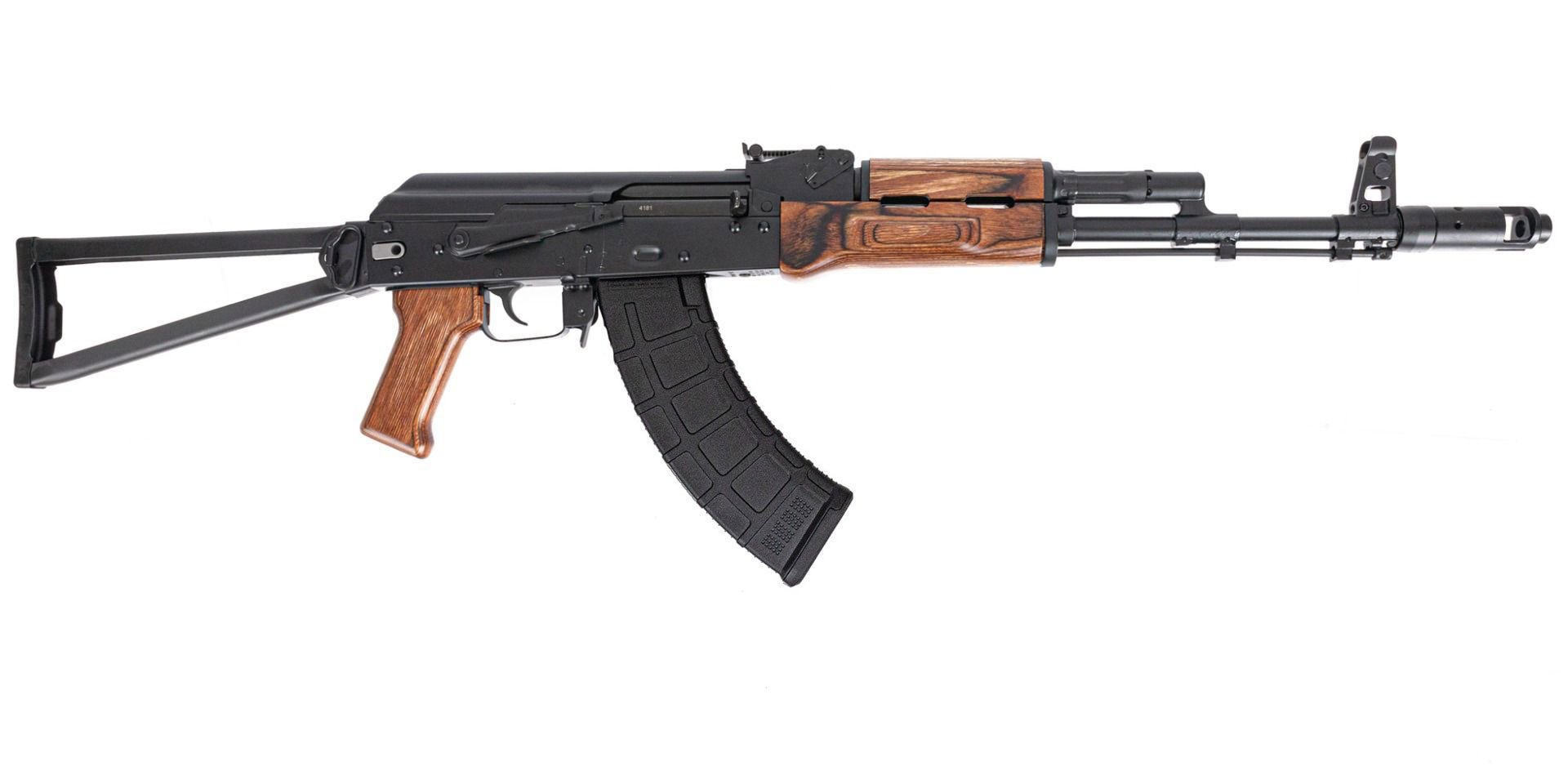 PSA AK-103 Premium Forged Classic Triangle Side Folding Rifle with Cleaning Rod, Nutmeg - Palmetto State Armory