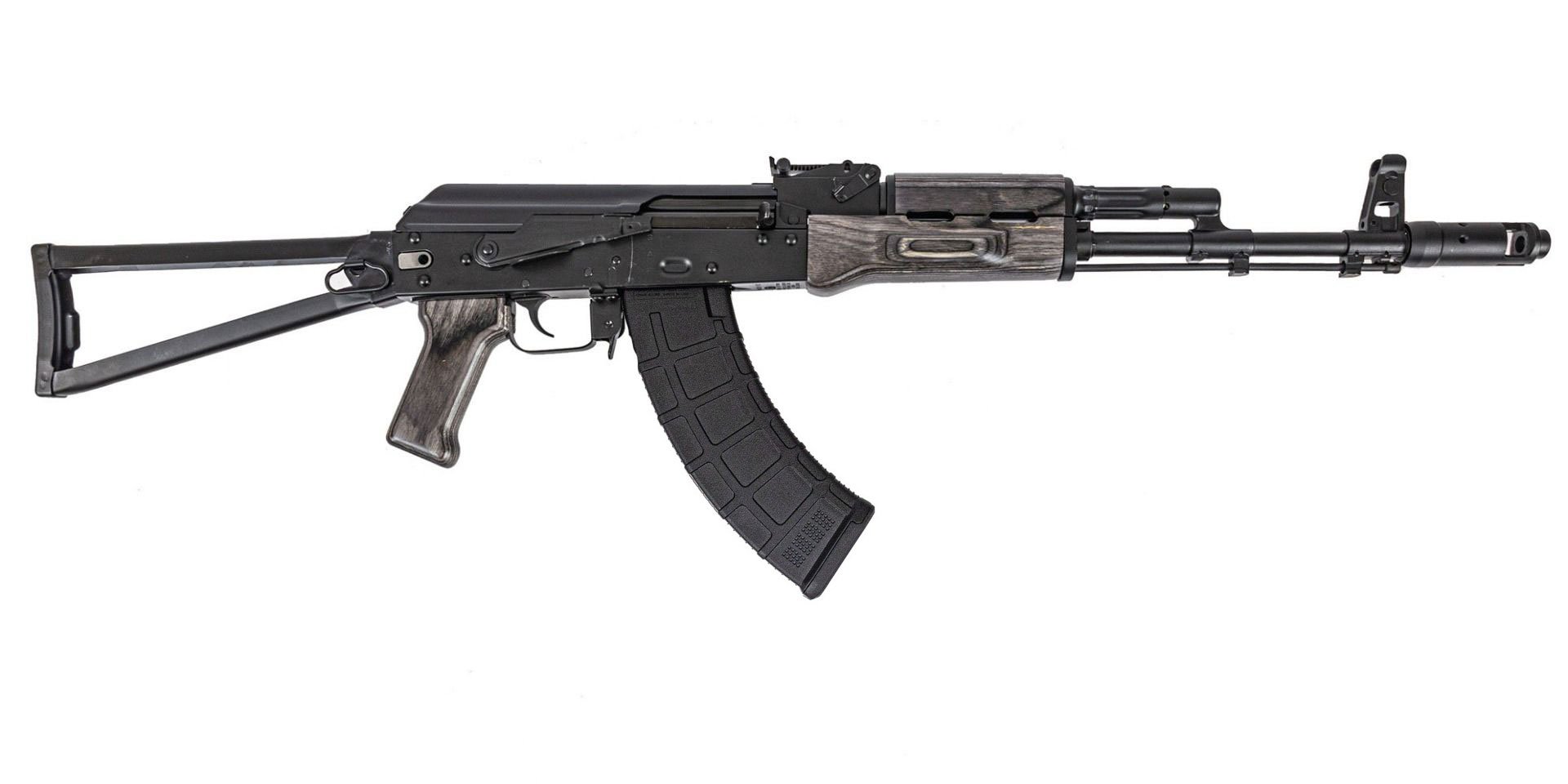 PSA AK-103 Premium Forged Classic Triangle Side Folding Rifle with Cleaning Rod, Treebark - Palmetto State Armory