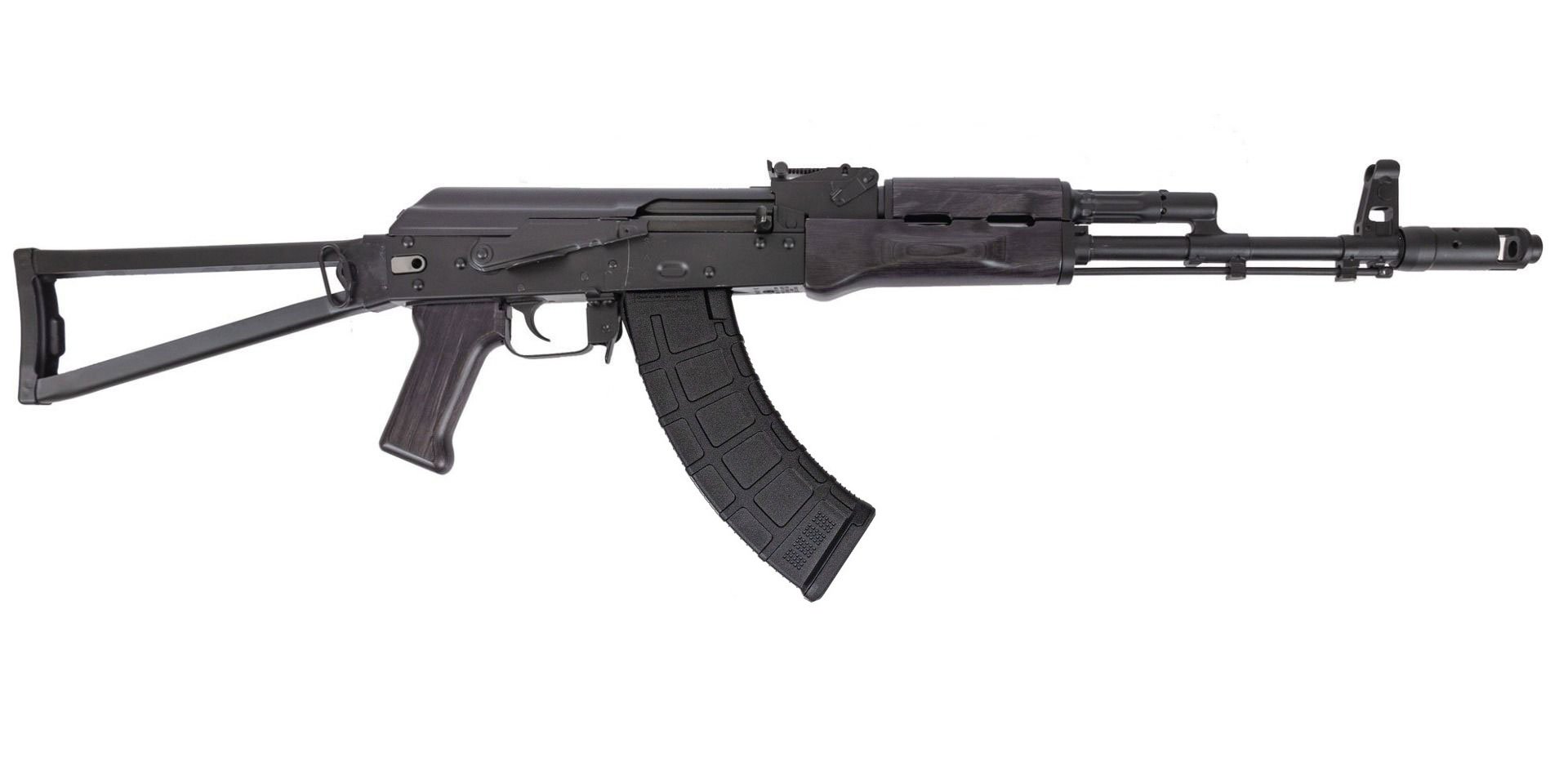 PSA AK-103 Premium Forged Classic Triangle Side Folding Rifle with Cleaning Rod, Black Satin - Palmetto State Armory