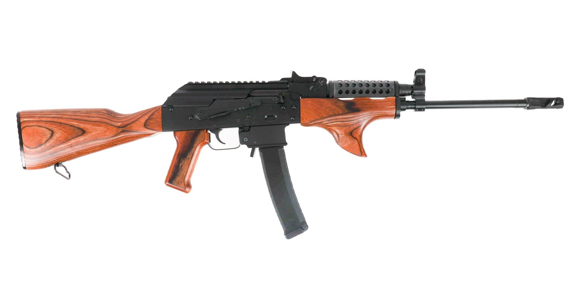 PSA AK-V 16" 9mm Classic Rifle w/ Sharkfin, Nutmeg - Palmetto State Armory