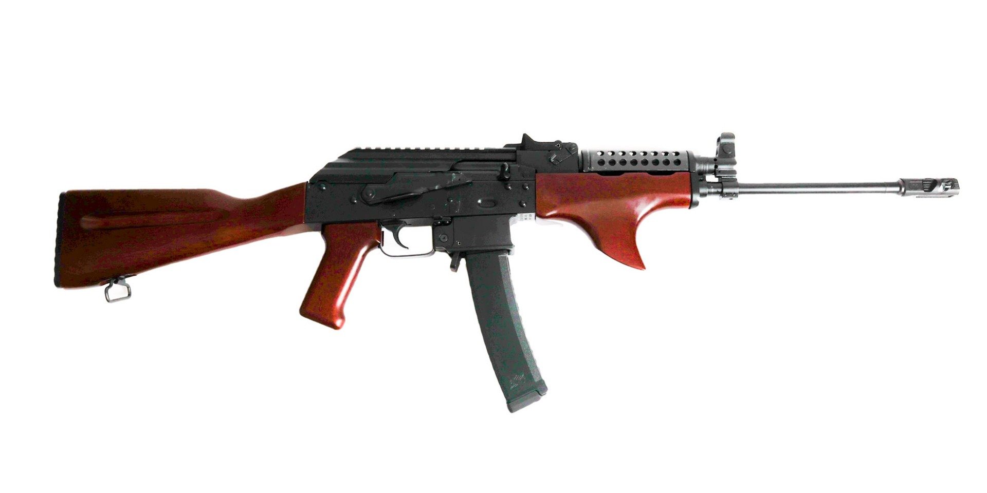 PSA AK-V 16" 9mm Classic Rifle w/ Sharkfin, Redwood - Palmetto State Armory