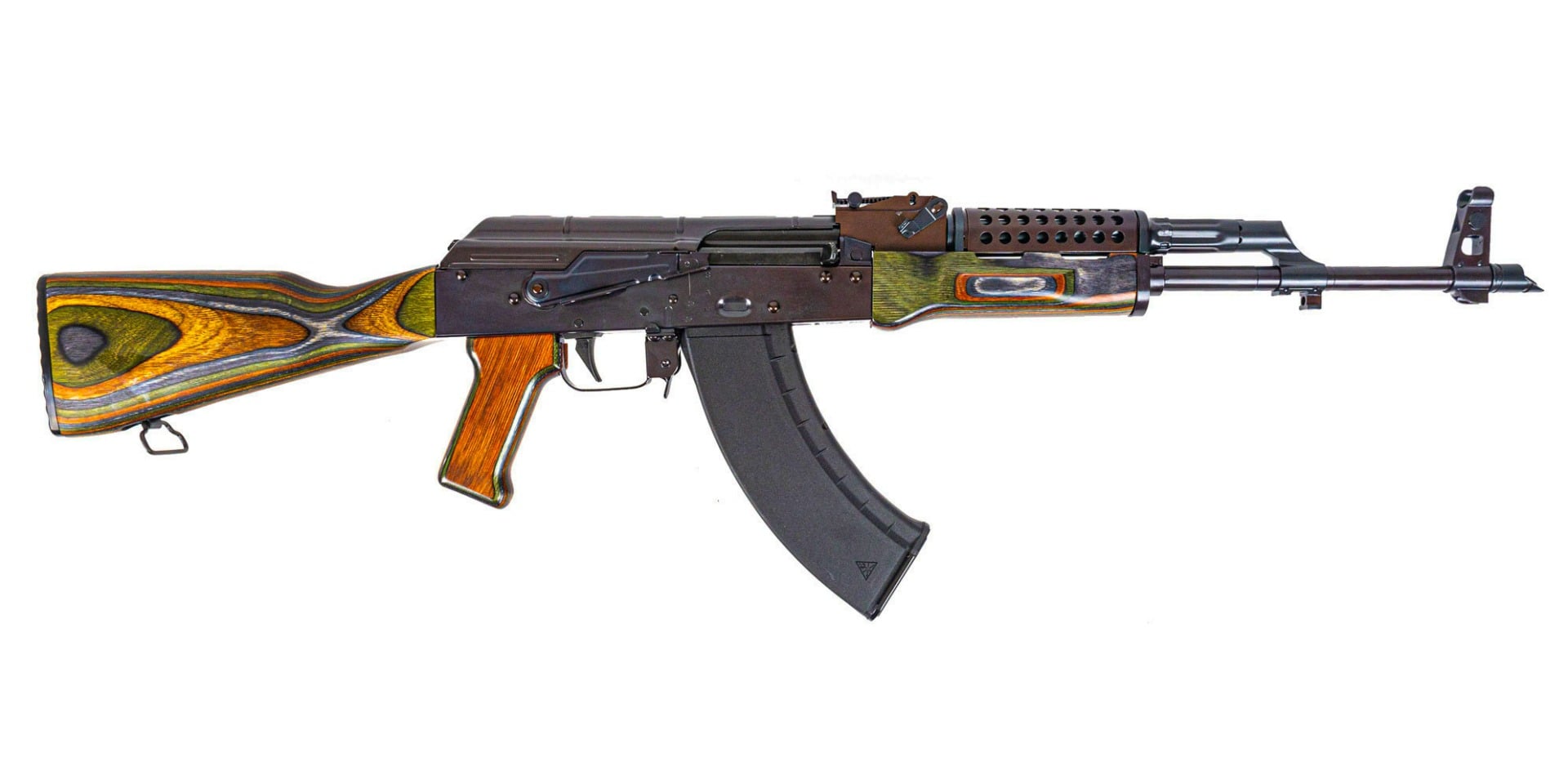 PSA AK-47 GF3 Forged Rifle with Cheese Grater Upper Hand Guard, "Case Hardened" - Palmetto State Armory
