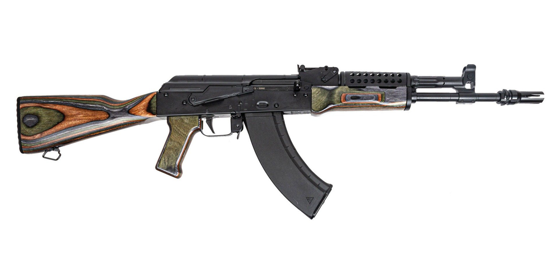PSA AK-47 GF3-E with 14.7" Barrel Pin and Weld, ALG Trigger, and JMAC Flash Hider, "Voodoo" - Palmetto State Armory