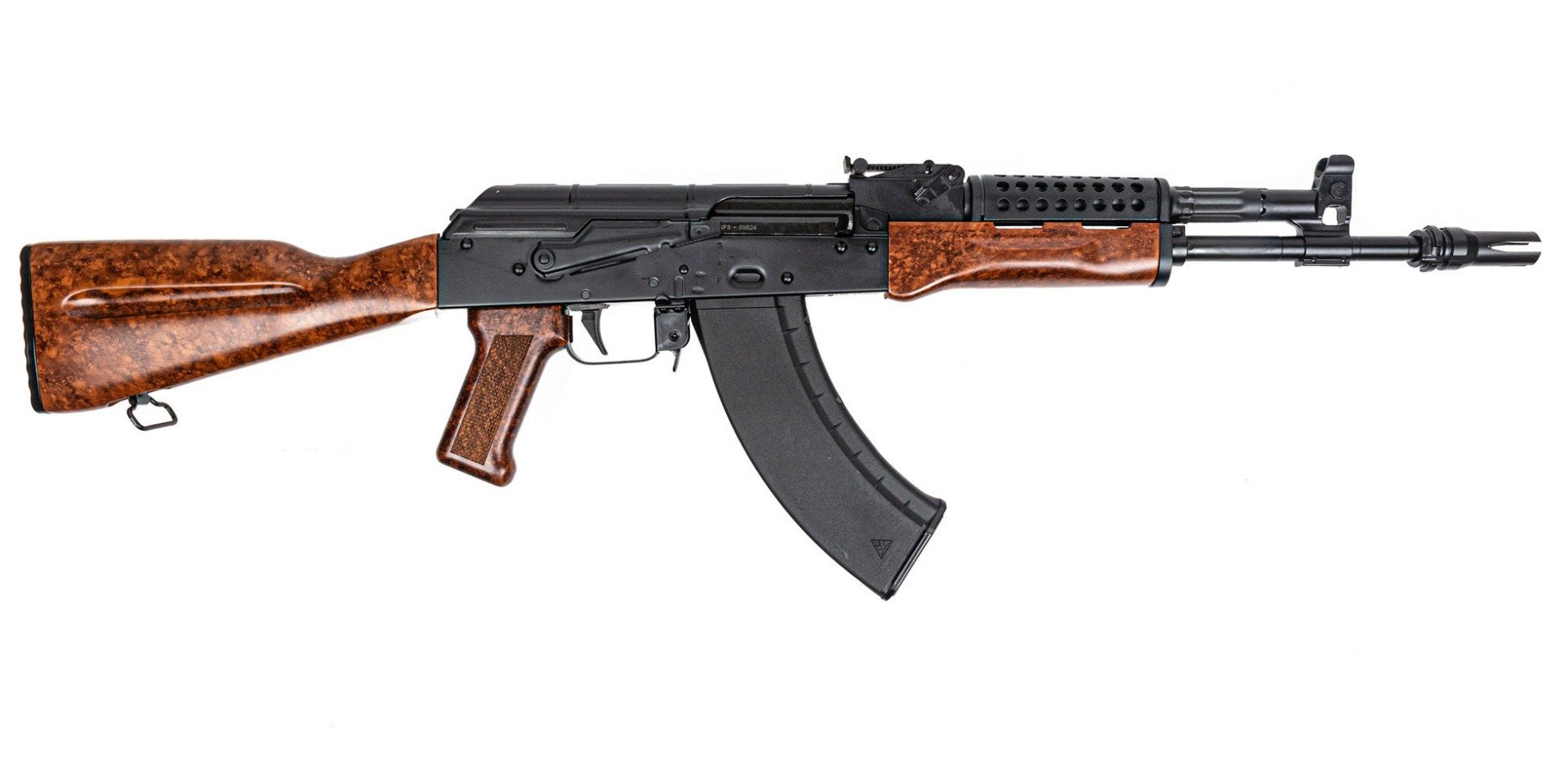 PSA AK-47 GF3-E with 14.7" Barrel Pin and Weld, ALG Trigger, and JMAC Flash Hider, Imitation "Bakelite"