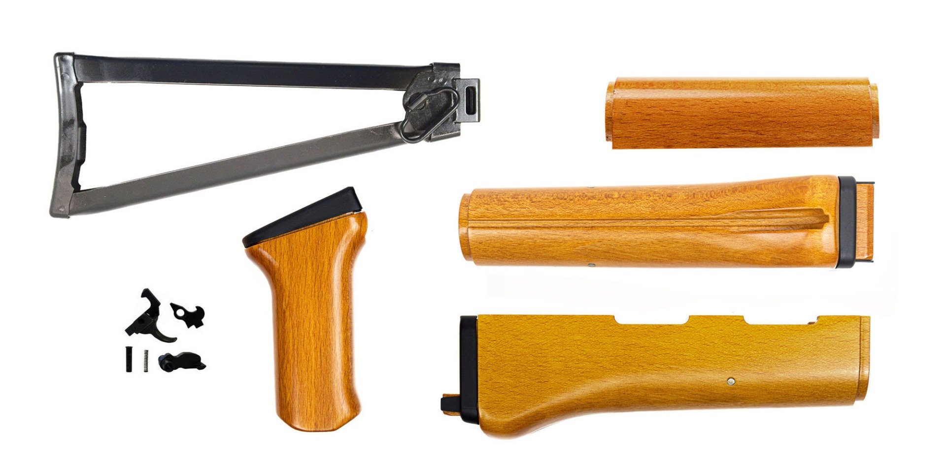 PSA AK Norinco Furniture Set with Smooth Grip, Spiker Lower Handguard, Folding Stock, and PSAK-47 Premium Single Hook Semi-Auto Fire Control Group - Palmetto State Armory