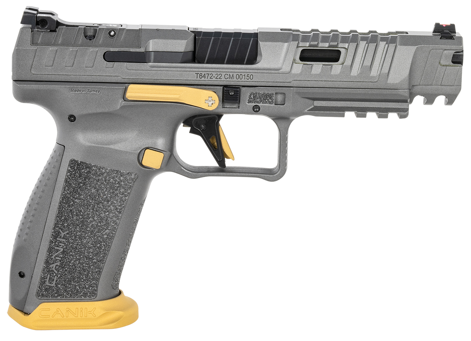 Canik SFX Rival 5" Optics Ready 9mm Pistol, Rival Gray/Gold - HG6610T-N - Canik