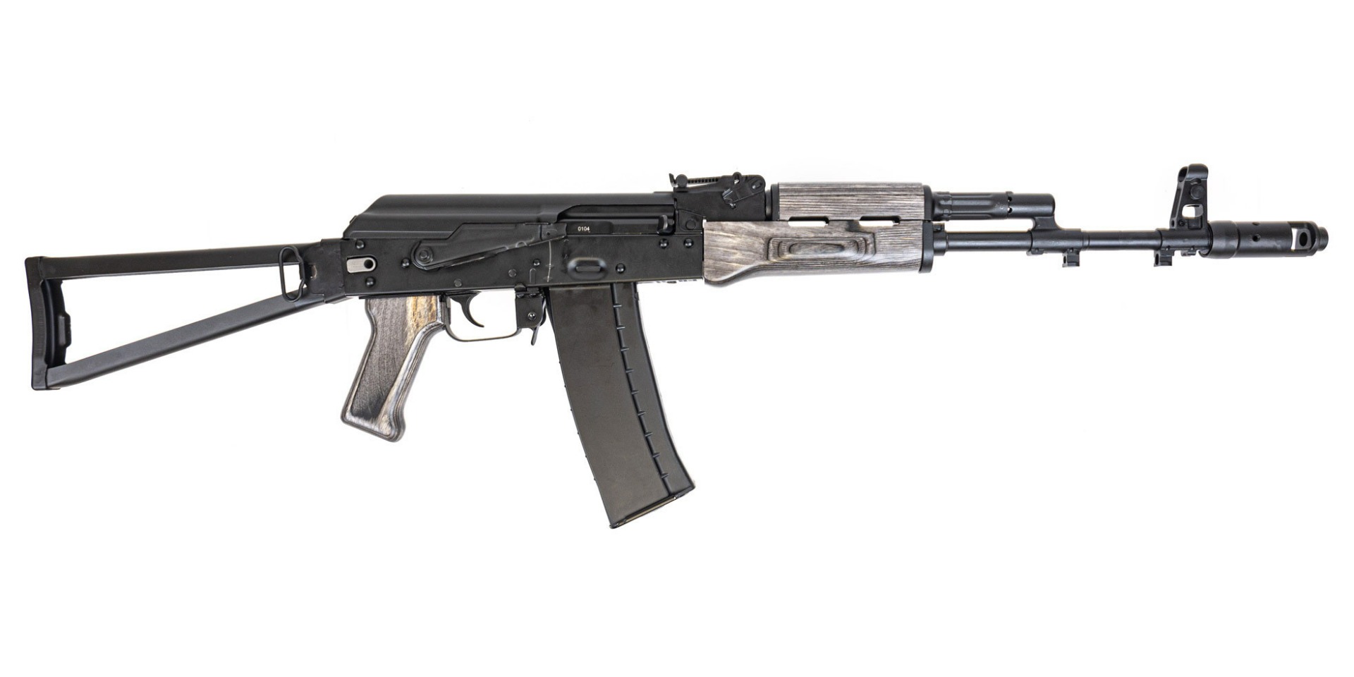 PSA AK-101 Forged Classic Triangle Side Folding Rifle with Toolcraft Trunnion, Bolt, and Carrier, Treebark - Palmetto State Armory