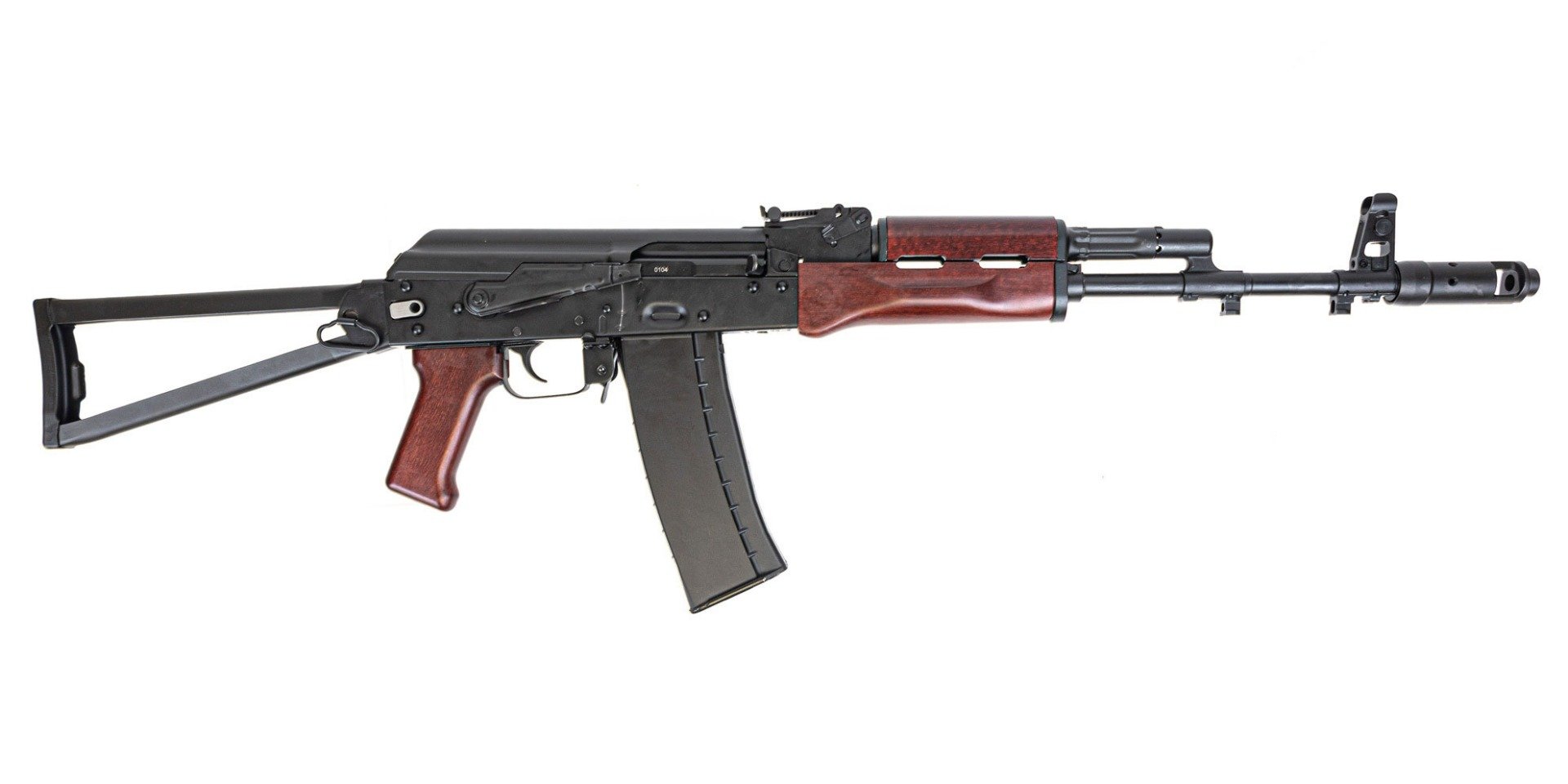 PSA AK-101 Forged Classic Triangle Side Folding Rifle with Toolcraft Trunnion, Bolt, and Carrier, Redwood