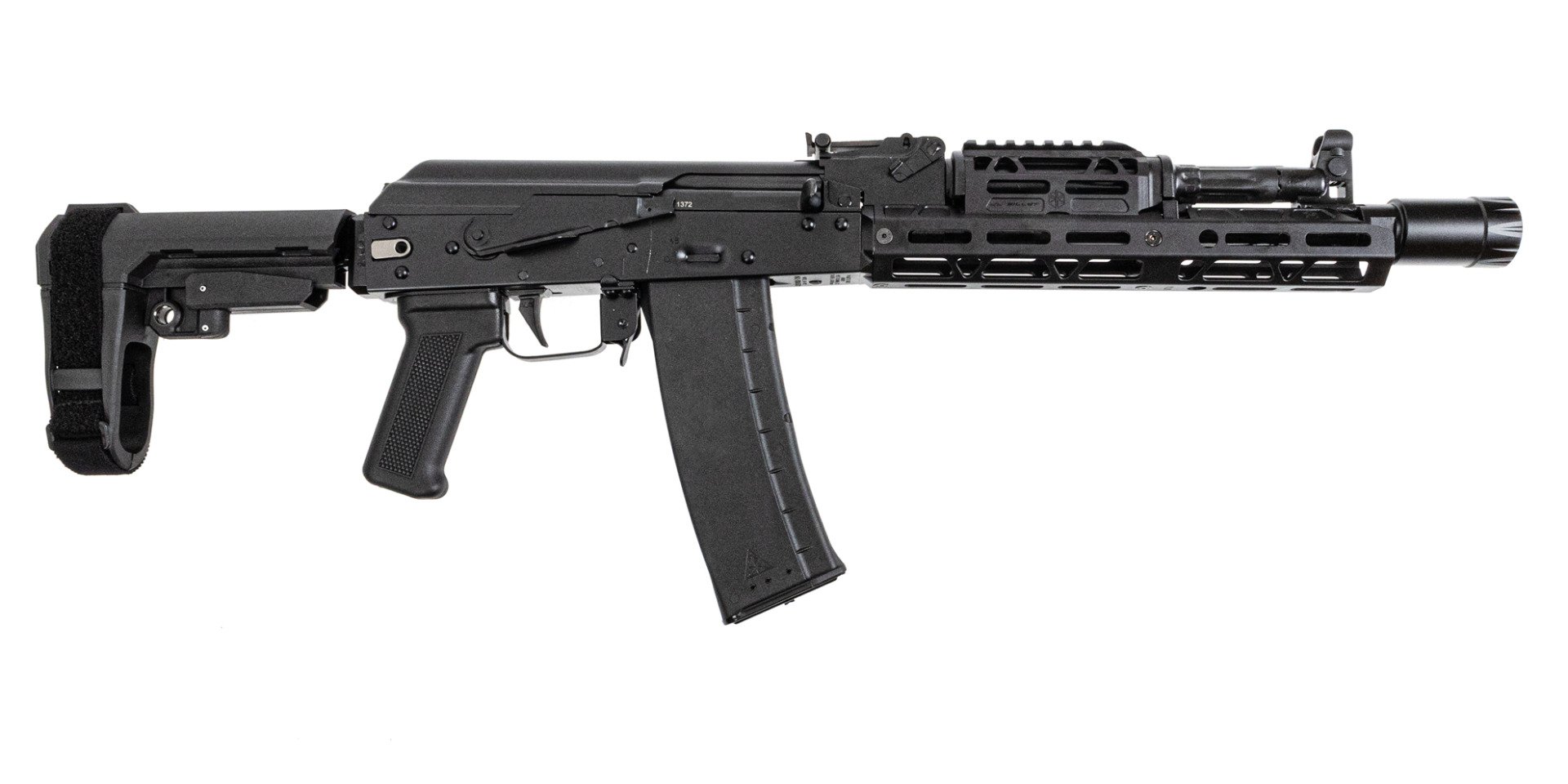 PSA AK-102 SBA3 Pistol with JL Billet Rail, Toolcraft Trunnion, Bolt, and Carrier - Palmetto State Armory