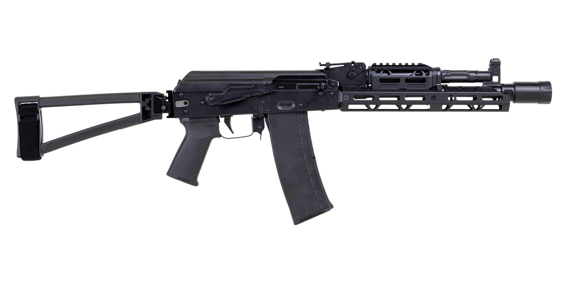 PSA AK-102 Triangle Side Folding Pistol with JL Billet Rail, Toolcraft Trunnion, Bolt, and Carrier - Palmetto State Armory
