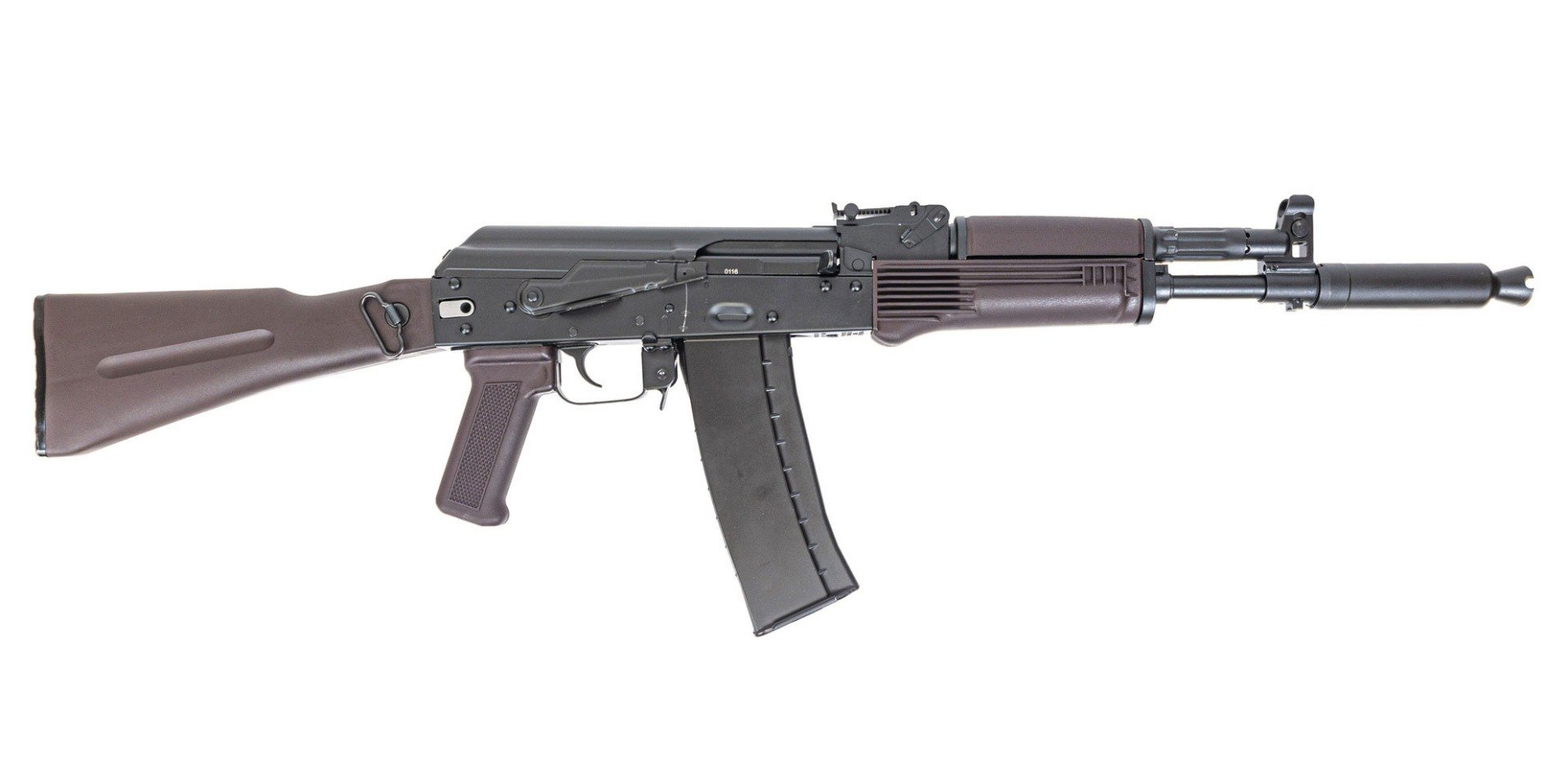 PSA AK-102 Classic Polymer Side Folding Rifle with Pin and Welded Extended Booster, Toolcraft Trunnion, Bolt, and Carrier, Plum - Palmetto State Armory